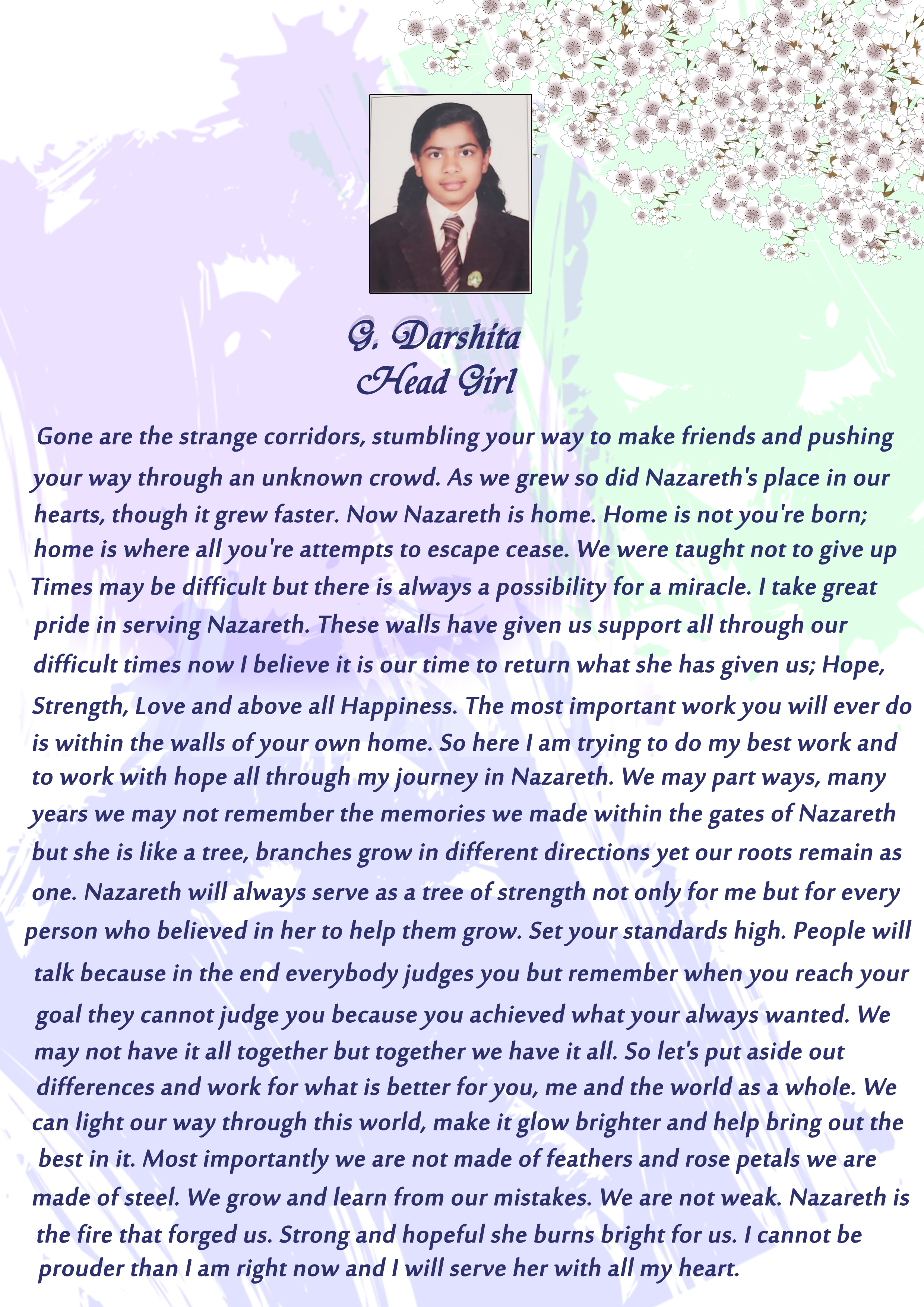 Head Girl Report